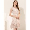 Allegra K Women's Floral Flutter Sleeves V Neck Smocked Ruffle Sundresses - 2 of 4