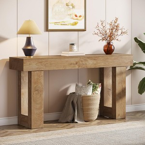 63-Inch Long Console Table, Wooden Rectangular Sofa Table Behind The Couch, Farmhouse Entryway Table for Entrance, Hallway, Living Room - 1 of 4