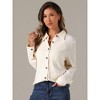 Allegra K Women's Turn Down Collar Dressy Casual Long Sleeve Button Down Shirts - 2 of 4