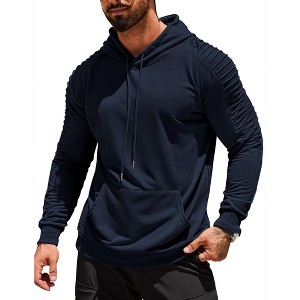 COOFANDY Mens Casual Drawstring Hoodies Fashion Hooded Collar Athletic Pullover with Pocket - 1 of 4