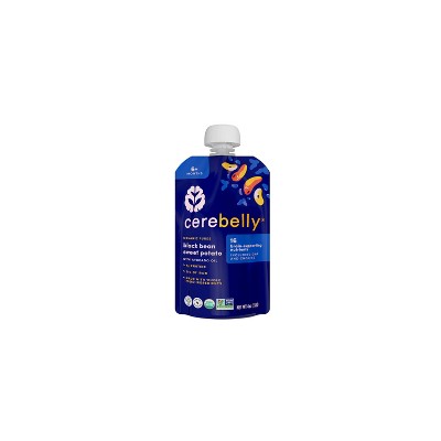Cerebelly Organic Baby Food Single Pouch Baby Meal - Black Bean Sweet Potato with Avocado and Tomato - 4oz