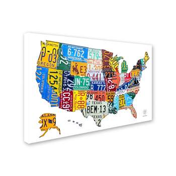 Trademark Fine Art -Design Turnpike 'License Plate Map USA 2' Canvas Art