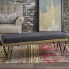 TiramisuBest Ottoman Bench - Light Grey Fabric Entryway Bench, 47.25"L x 17.5"W x 16.5"H - 3 of 4