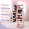 Angel Sar Pink Heart Mirror Cabinet, Children's Jewelry Storage with Door & Shelf, MDF Painted Kids Accessory Organizer, Heart Shape Theme - 4 of 4