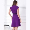 INSPIRE CHIC Women's V Neck Wear to Work Sleeveless Flare Knee Length Dresses - 3 of 4
