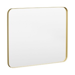 Tempered Glass Rounded Rectangle Framed Wall-Mounted Bathroom Vanity Mirror - 1 of 1