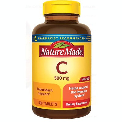 Nature Made Vitamin C 500 mg, Dietary Supplement for Immune Support, 500 Tablets, 500 Day Supply.