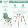 Costway 5 PCS Dining Table Set for 4 Persons Modern Round Table & 4 Chairs with Wood Leg Green/White - 3 of 4