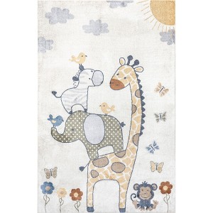Nuloom Cass Safari Kids Pet Friendly Machine Washable Area Rug - 1 of 4
