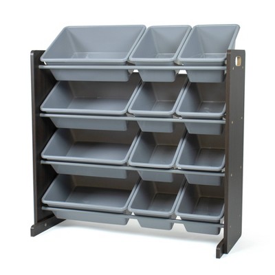 Sumatra Toy Storage Organizer With Storage Bins Espresso/gray
