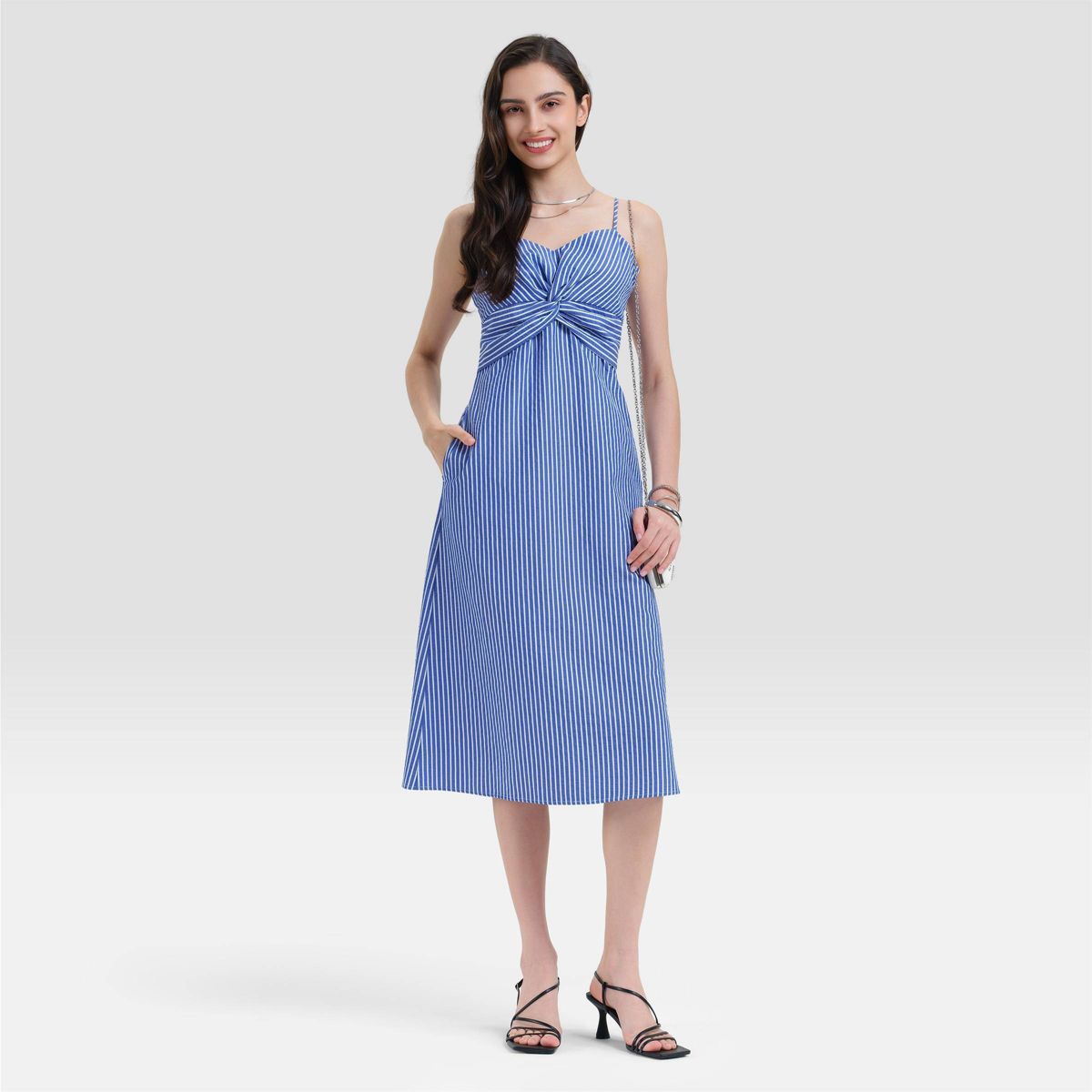 Women's Twist-Front Midi Cami Dress - A New Day™ - thumbnail 3