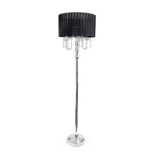 Lalia Home 62" Glamorous Chrome Cascading Crystal Floor Lamp - 1 of 4