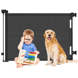 iMountek "Retractable Baby Security Gate Extra Wide 61x34in Child Safety Gate for Doorway Hallway Indoor/Outdoor"Black - 1 of 4