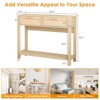 FCH 2 Layer 2 Draw Square Rattan Surface Density Board Paste Melamine 100*30*75cm Log Color Porch Table - 3 of 4