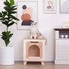 Teamson Pets Elyse Elevated Wooden Cat Litter Box Enclosure & Side Table with Vent Holes, Tan - 2 of 4