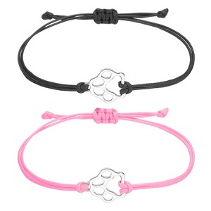 Unique Bargains Dog Cat Paw Bracelet Rope Bracelet Handmade Adjustable String 2 Pcs - 1 of 4