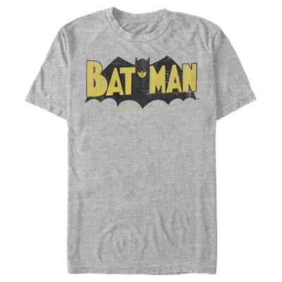 Men's Batman Logo Vintage T-shirt - Athletic Heather - X Large : Target