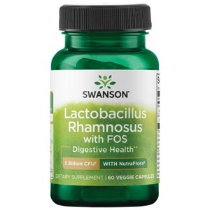 Swanson Probiotics Lactobacillus Rhamnosus with Fos 5 Billion Cfu 60 Qualicaps - 1 of 2