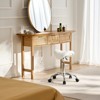 VEVOR Saddle Stool with Wheels, 450 LBS Weight Capacity Ergonomic Rolling Stool, Height Adjustable Thickened PU Leather Swivel Saddle Chair, White - 2 of 4
