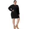 Agnes Orinda Women's Plus Size Knit Sweater Warm Long Sleeve Pullover Mini Dresses - 3 of 4