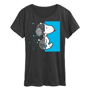 Women's - Peanuts - Snoopy Wire Frame Short Sleeve Graphic T-Shirt - 1 of 4