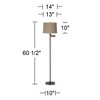 360 Lighting Modern Swing Arm Floor Lamp 60.5" Tall Bronze Natural Linen Drum Shade for Living Room Reading Bedroom Office - 3 of 3