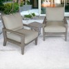 Courtyard Casual Surf Side Teak 3 pc Bistro Set   Includes: One End Table and Two Club Chairs - 2 of 4