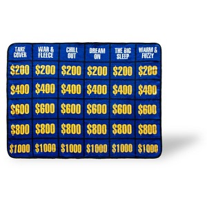 Just Funky Jeopardy Game Show Game Board Large Fleece Throw Blanket | 60 x 45 Inches - 1 of 4