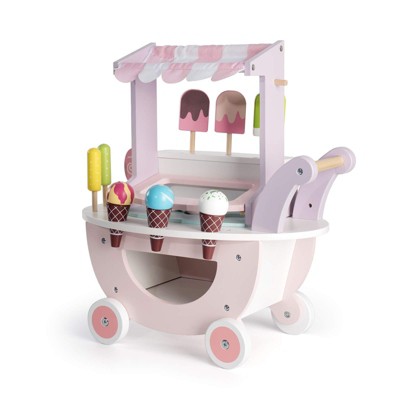 ROBOTIME Wooden Ice Cream Cart Toys, Pink, 15"*13"*8"