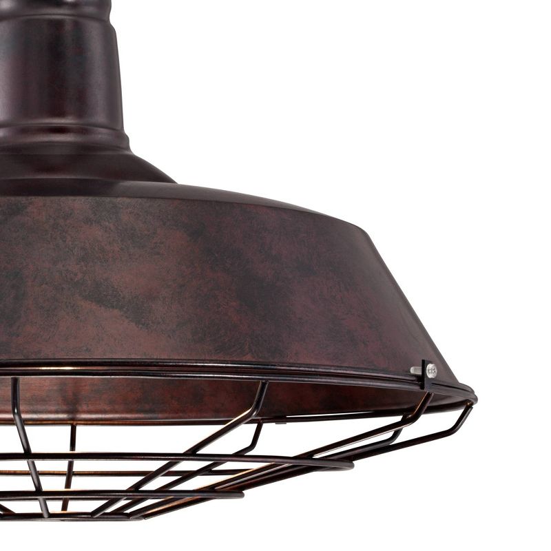 Franklin Iron Works Tiedra Rust Bronze Pendant Light 18 1/4" Wide Farmhouse Industrial Rustic Cage for Dining Room House Foyer Kitchen Island Entryway, 3 of 9