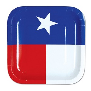 Beistle 7" Texas Plate; Blue/White/Red 32/Pack 58066 - 1 of 1