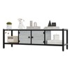 Sturdy Wooden Entertainment Center with 2 Closed & 2 Open Shelves, Adjustable Legs - 2 of 4
