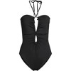 Lands' End Women's Ruched Multi-Way V-Neck Halter High Leg One Piece Swimsuit - 3 of 4