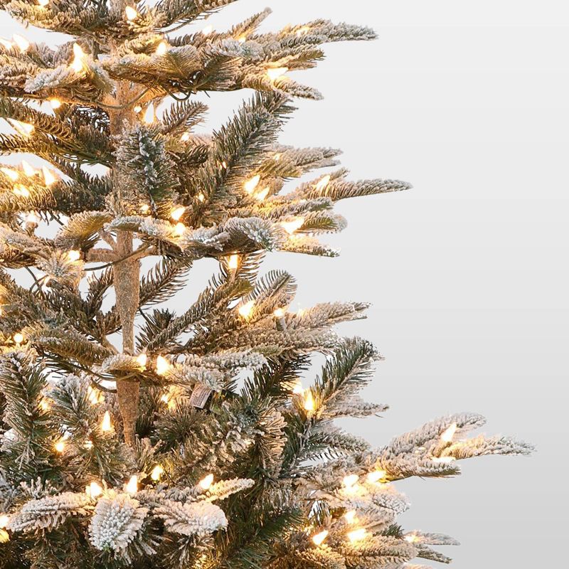 4.5ft Pre-Lit Flocked Alaskan Fir Artificial Christmas Tree - Puleo, 4 of 6