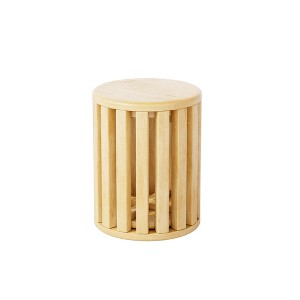 Dexmalle Set of 4 100% Solid Wood Stackable Stools,Top Stackable Round Side Table - 1 of 4