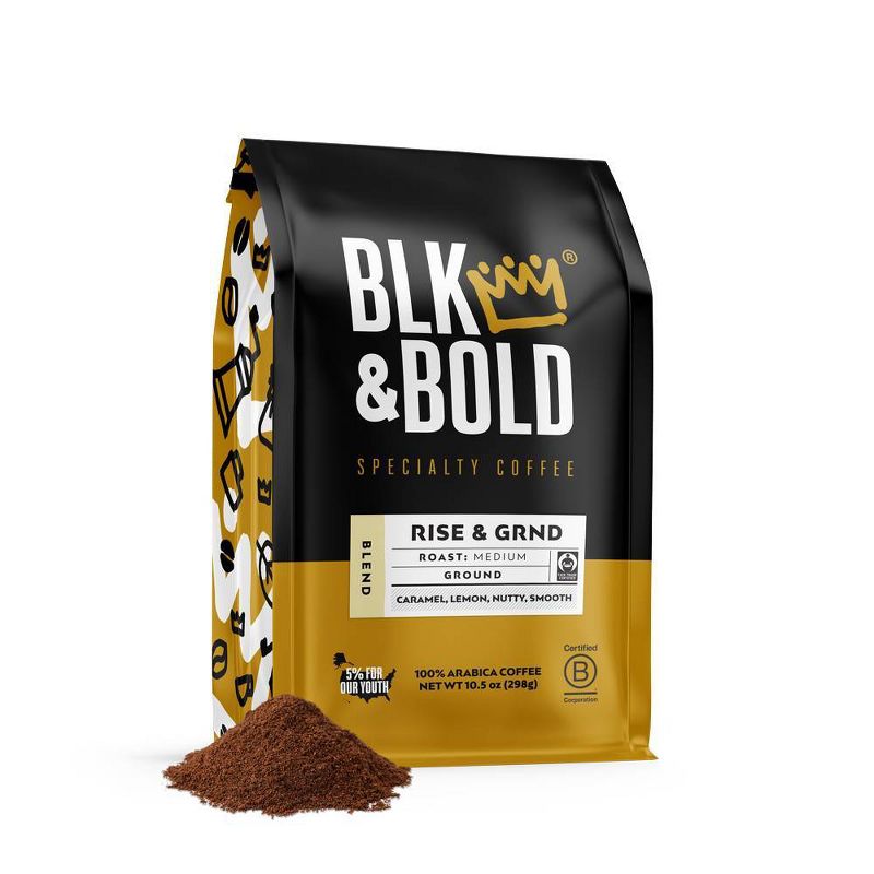 BLK &#38; Bold Rise &#38; GRND Blend, Medium Roast Ground Coffee - 10.5oz, 5 of 10