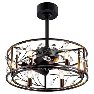 Airsurfer 20" Caged Crystal Ceiling Fan With Remote Control and Light Kit Included - 1 of 4