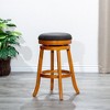 30" Bar Height Backless Swivel Stool with Padded Seat and Finish, Solid Hardwood Frame for Kitchen or Bar - 2 of 4
