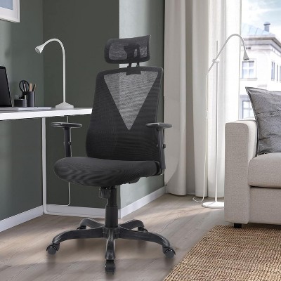 Lirago,Ergonomic Office Chair with Adjustable Headrest & Armrest, Mesh Swivel Chair for Home/Office