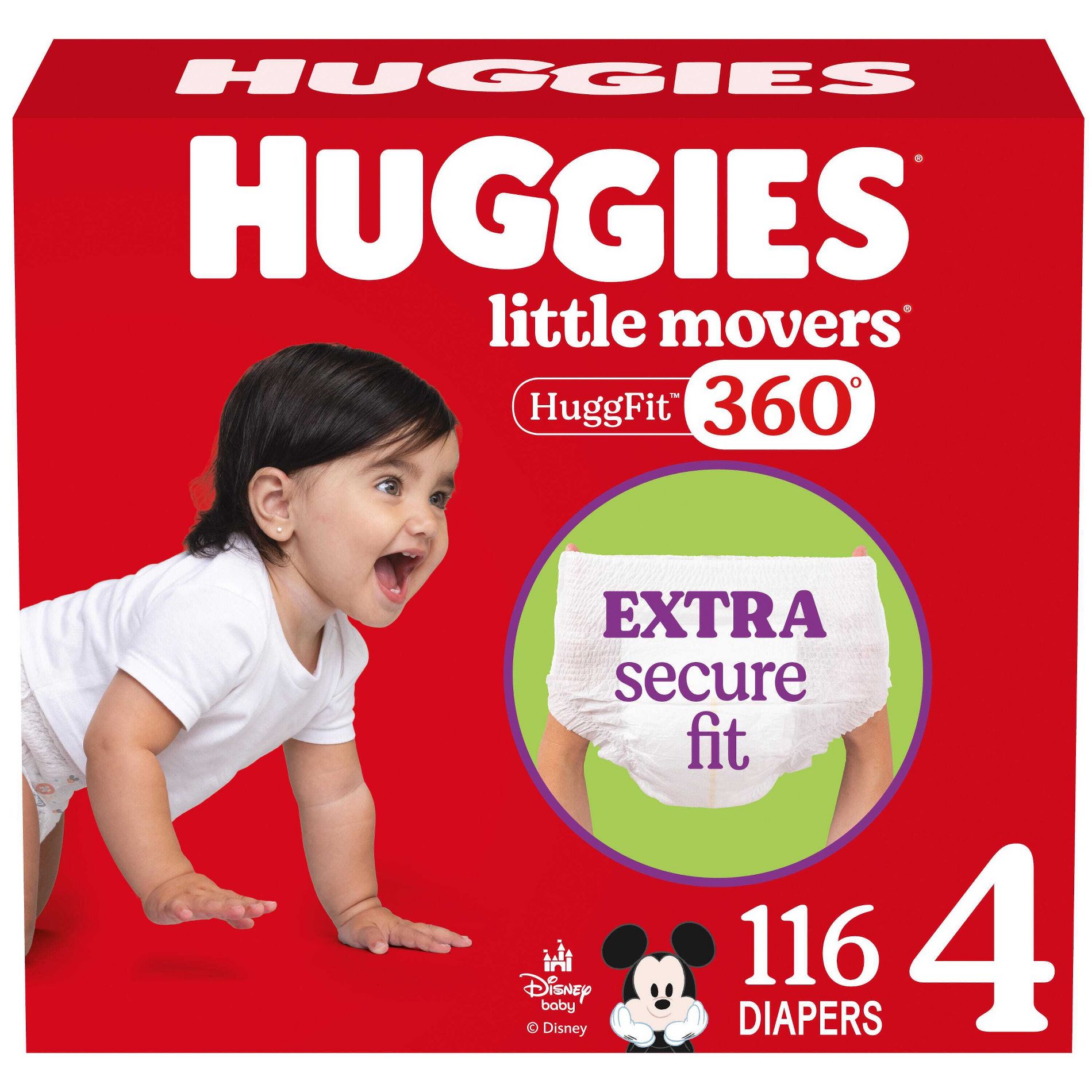 Huggies Little Movers 360 Pull On Diapers - Size 4 - 116ct