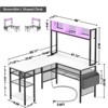Aheaplus Corner L Desk with Hutch and Charging Station, Reversible Computer Table with LED Light - 4 of 4