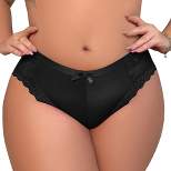 Agnes Orinda Women's Plus Size Laceback Mid-Rise Solid Brief Micro Underwear