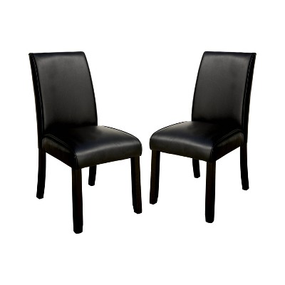 Set of 2 Bailey Leatherette Parson Side Dining Chair Black - HOMES: Inside + Out