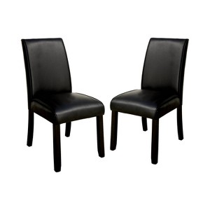 Set of 2 Bailey Leatherette Parson Side Dining Chair Black - ioHOMES