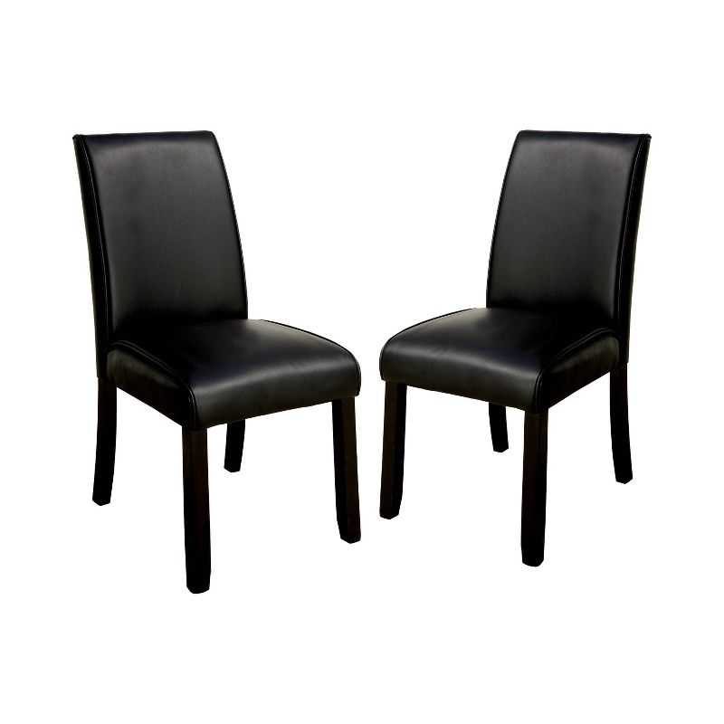 Set of 2 Bailey Leatherette Parson Side Dining Chair Black - HOMES: Inside + Out, 1 of 5