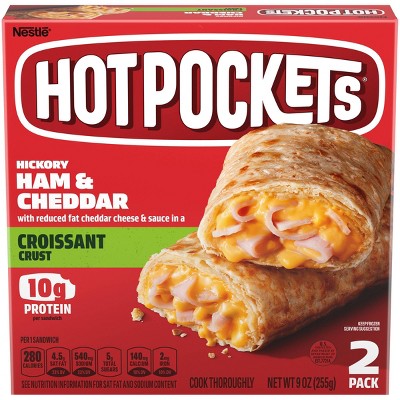 Hot Pockets Croissant Crust Frozen Hickory Ham & Cheddar  - 9oz/2ct