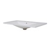 Vynxaria 36"L x 18"W White Resin Countertop Bathroom Sink 8-inch Faucet Holes with Overflow - 4 of 4