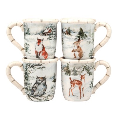 Certified International Set of 4 18oz Winter's Frost Mugs