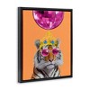 Stupell Industries Disco Tiger with Crown Black Framed Floater Canvas Wall Art - 3 of 4