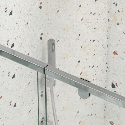 Chrome 50-54" Pivot Swing Glass Shower Door with Tempered Glass